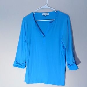 Jones New York cotton 3/4 sleeve shirt